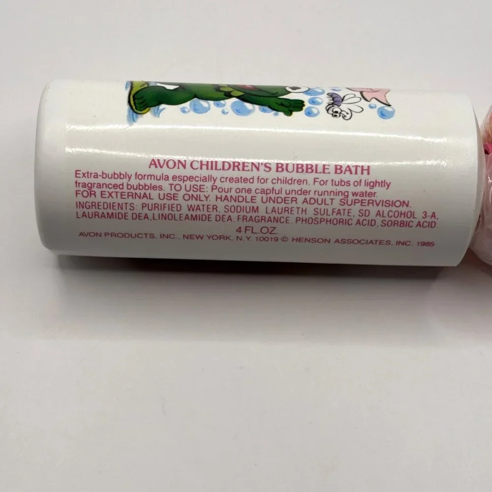 Vintage 1985 Avon Muppet Babies Miss Piggy Bubble Bath with Piggy Finger Puppet